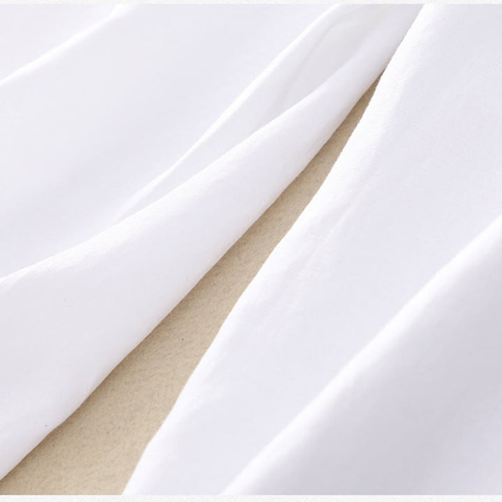 Buddha Stones Jednokolorowe Przód Guziki Tył Elastyczna Bawełna Len Spodnie Damskie Z Kieszeniami - image 28