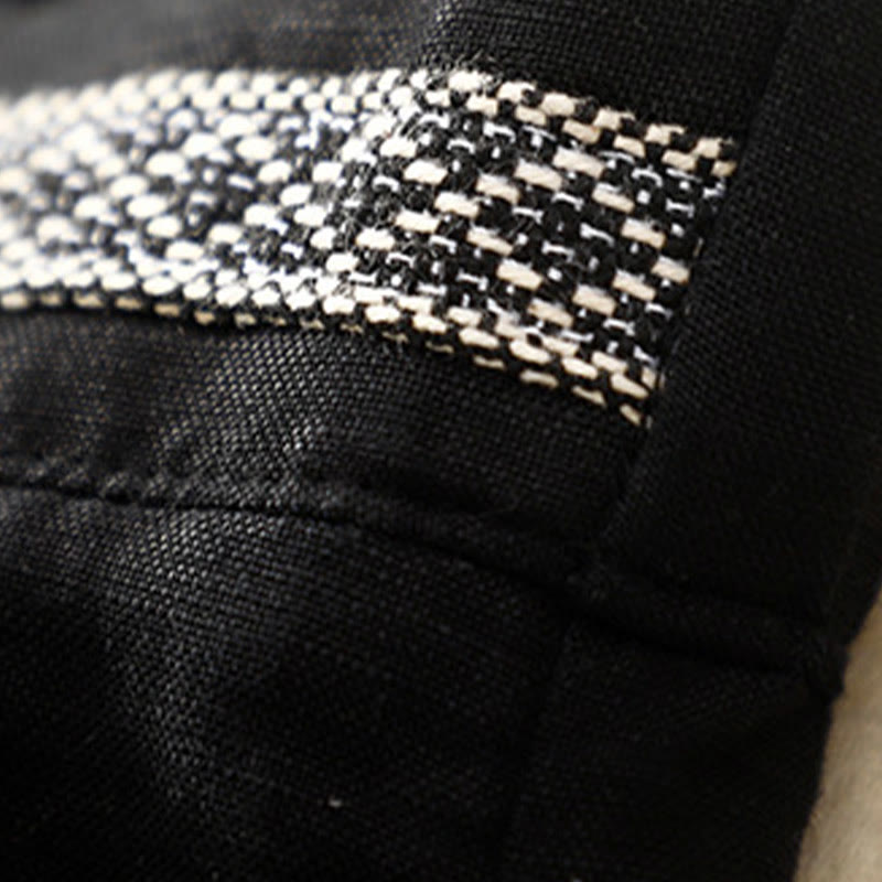 Buddha Stones Jednokolorowe Przód Guziki Tył Elastyczna Bawełna Len Spodnie Damskie Z Kieszeniami - image 32