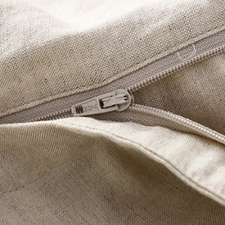 Buddha Stones Jednokolorowe Przód Guziki Tył Elastyczna Bawełna Len Spodnie Damskie Z Kieszeniami - image 7