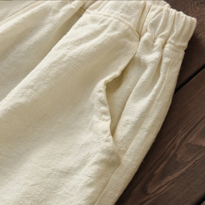 Buddha Stones Casual Jednokolorowy Elastyczny Pas Spodnie Damskie Z Kieszeniami Podszyte Polarem Bawełniane Ramie - image 10