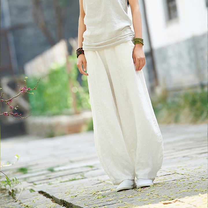 Buddha Stones Casual Jednokolorowy Elastyczny Pas Spodnie Damskie Z Kieszeniami Podszyte Polarem Bawełniane Ramie - image 24