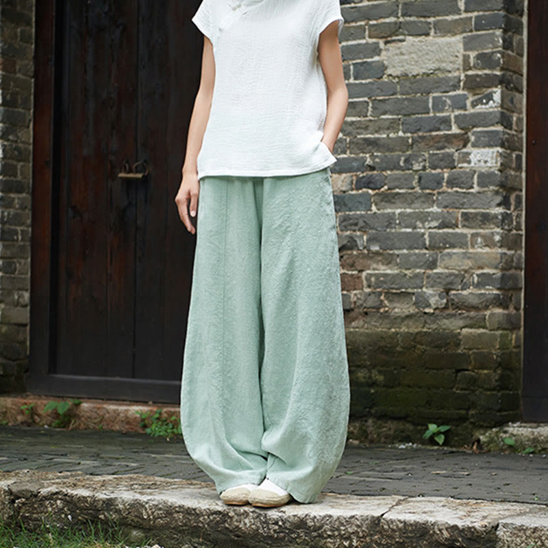 Buddha Stones Casual Jednokolorowy Elastyczny Pas Spodnie Damskie Z Kieszeniami Podszyte Polarem Bawełniane Ramie - image 37