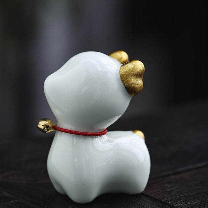 Buddha Stones Mini Jeleń Herbata Zwierzę Ceramiczne Figurka Dekoracja Biurka Domowego - Jasnozielony Jeleń 4*2,7*5,3 cm - image 7