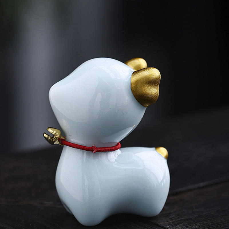 Buddha Stones Mini Jeleń Herbata Zwierzę Ceramiczne Figurka Dekoracja Biurka Domowego - Niebieski Jeleń 4*2,7*5,3 cm - image 8