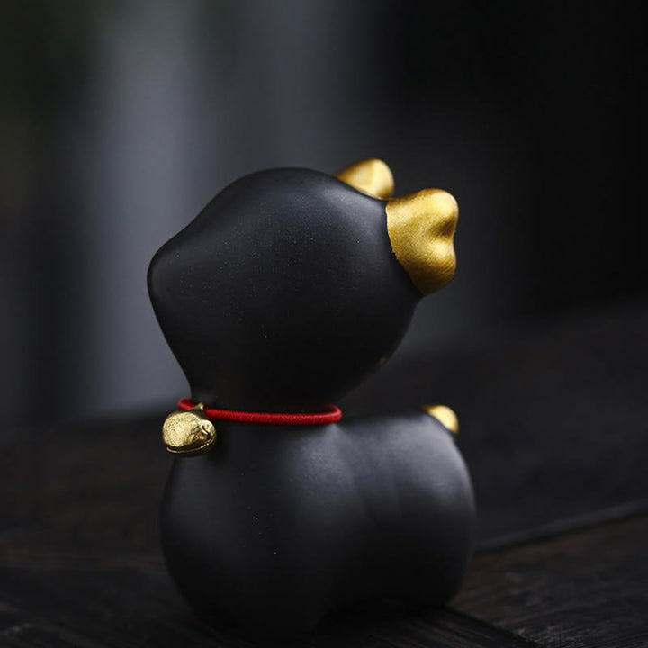 Buddha Stones Mini Jeleń Herbata Zwierzę Ceramiczne Figurka Dekoracja Biurka Domowego - Czarny Jeleń 4*2,7*5,3cm - image 19