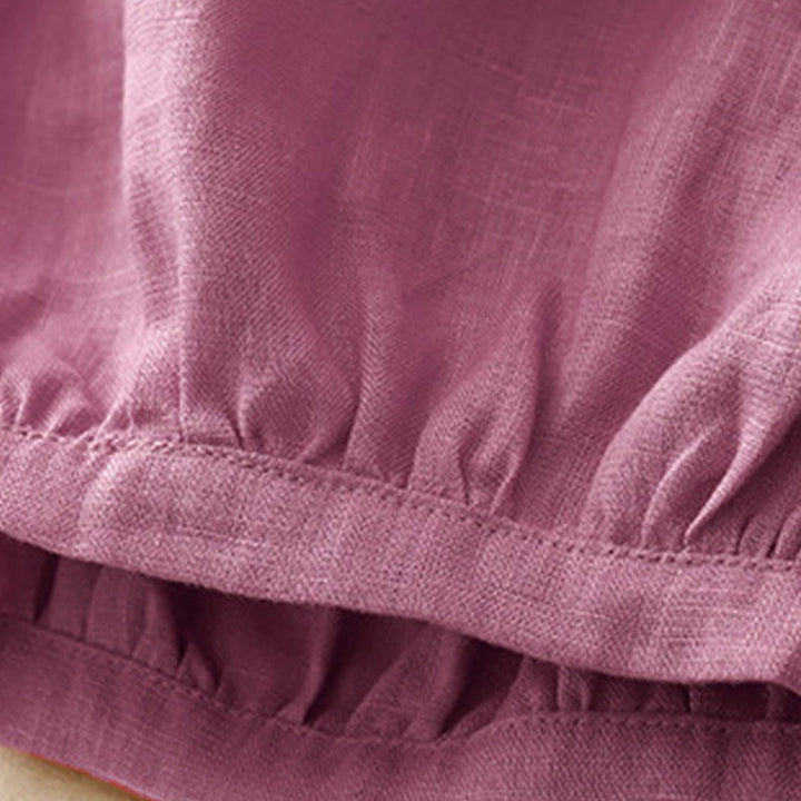 Buddha Stones Casualowe Gładkie Jednokolorowe Lniane Spodnie Damskie Z Kieszeniami - image 11