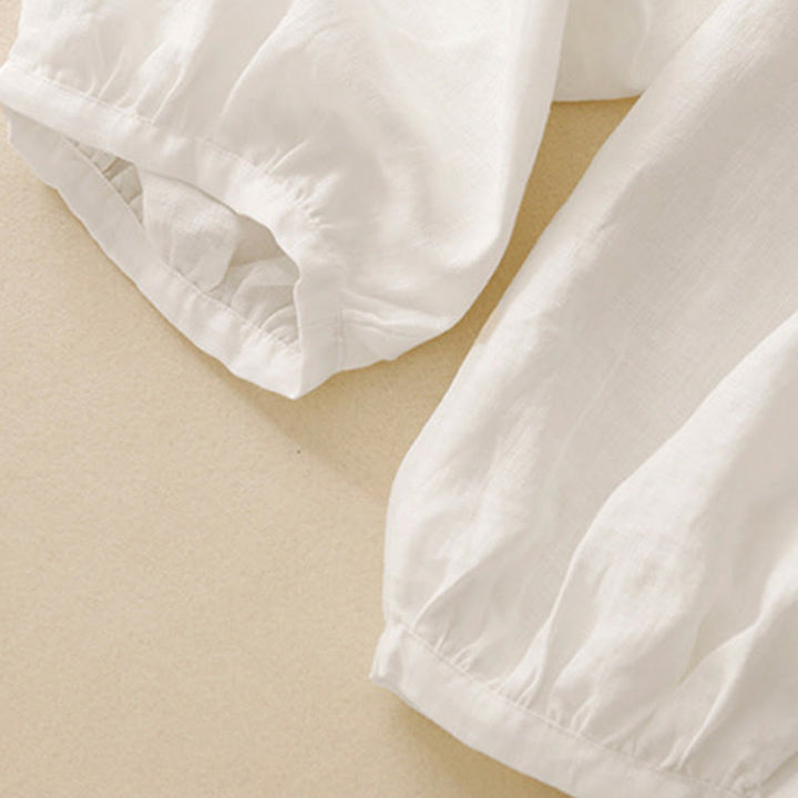 Buddha Stones Casualowe Gładkie Jednokolorowe Lniane Spodnie Damskie Z Kieszeniami - image 17