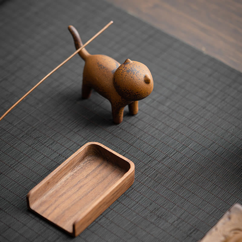 Buddha Stones Mini Stojący Kot Feng Shui Żaba Ropucha Herbata Zwierzę Ceramiczne Figurka Biurko Dekoracja Domu - image 8