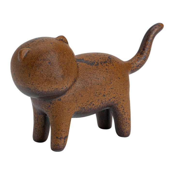 Buddha Stones Mini Stojący Kot Feng Shui Żaba Ropucha Herbata Zwierzę Ceramiczne Figurka Biurko Dekoracja Domu - image 11