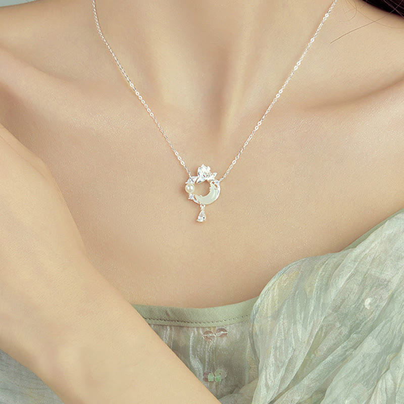 Buddha Stones Hetian Jade 925 Srebro Sterlingowe Naszyjnik z Perłą Cyrkonia Wisiorek - image 3