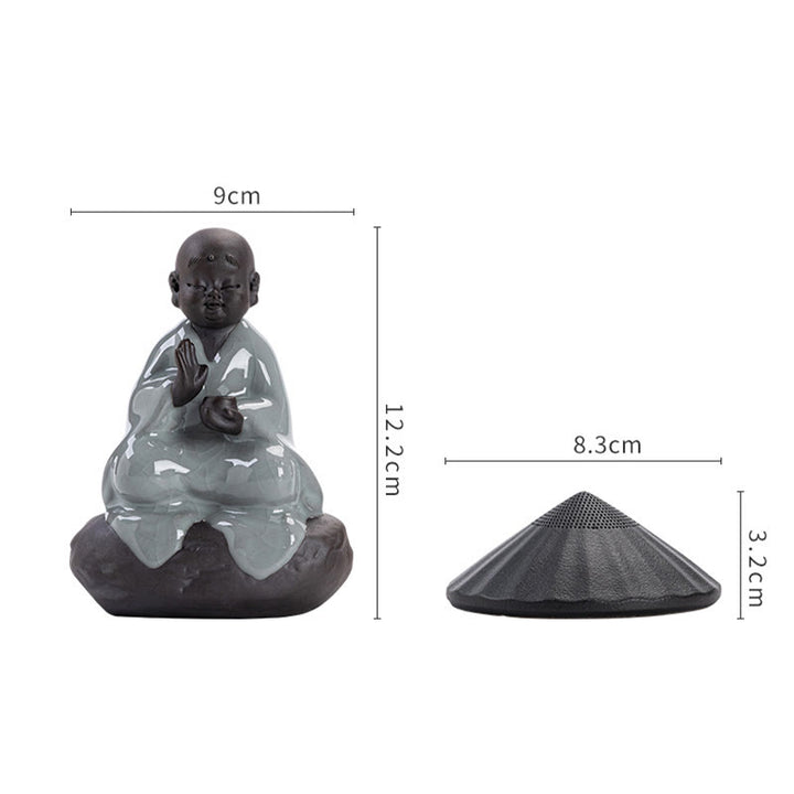 Buddha Stones Mały Kapelusz Mnicha Zen Sitko Ceramiczne Akcesoria Do Herbaty Figurka Dekoracja Domu