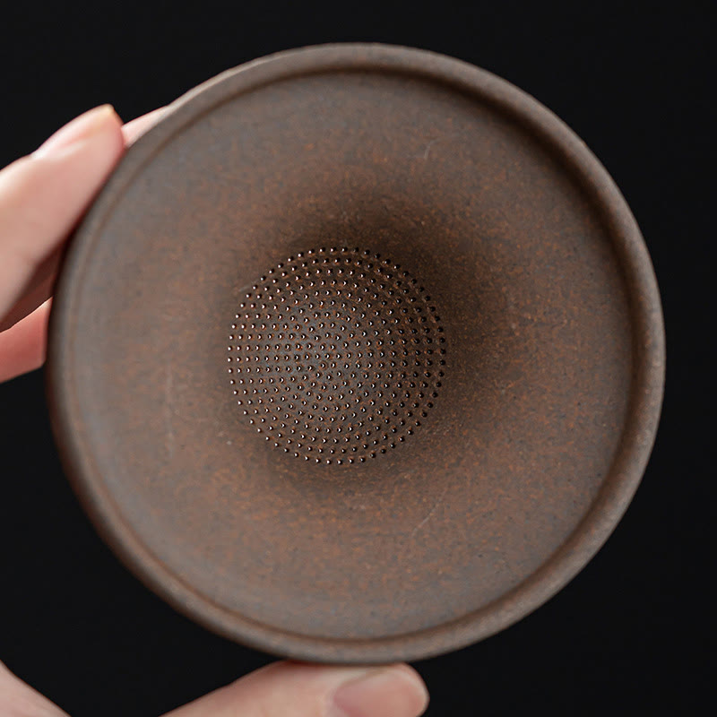 Buddha Stones Mały Brązowy Kapelusz Mnicha Sitko Ceramiczne Akcesoria Do Herbaty Figurka Dekoracja Biurka Zen Dom - image 14