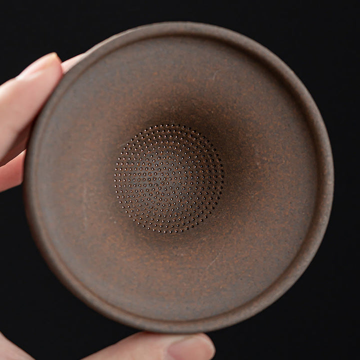 Buddha Stones Mały Brązowy Kapelusz Mnicha Sitko Ceramiczne Akcesoria Do Herbaty Figurka Dekoracja Biurka Zen Dom - image 14