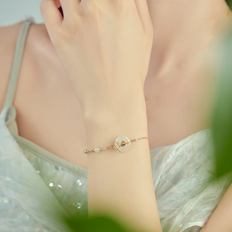 Bransoletka Buddha Stones Hetian Jade 925 Srebro Sterling Cyrkonia Sześcienna Klamra Pokoju Szczęścia - image 9