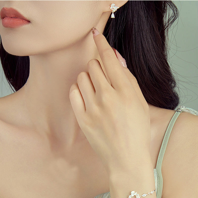 Kolczyki z Buddha Stones Hetian Jade 925 Srebro Sterlingowe Cyrkonia Perła Obfitość  - image 4