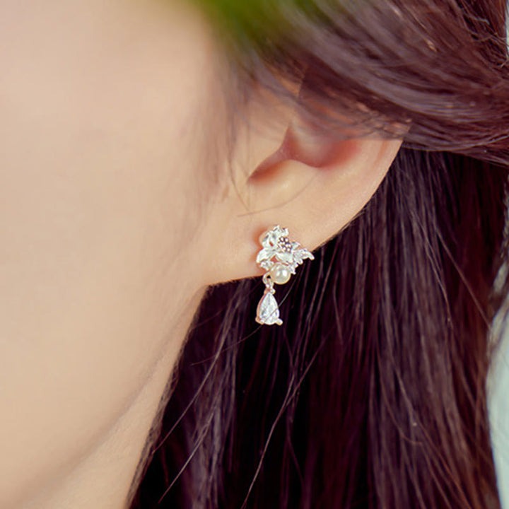 Kolczyki z Buddha Stones Hetian Jade 925 Srebro Sterlingowe Cyrkonia Perła Obfitość  - image 8