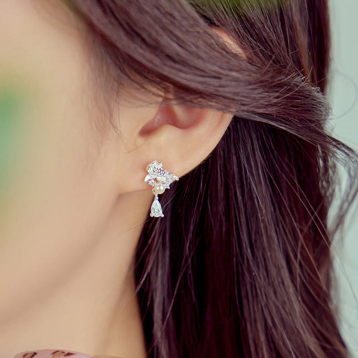 Kolczyki z Buddha Stones Hetian Jade 925 Srebro Sterlingowe Cyrkonia Perła Obfitość  - image 9