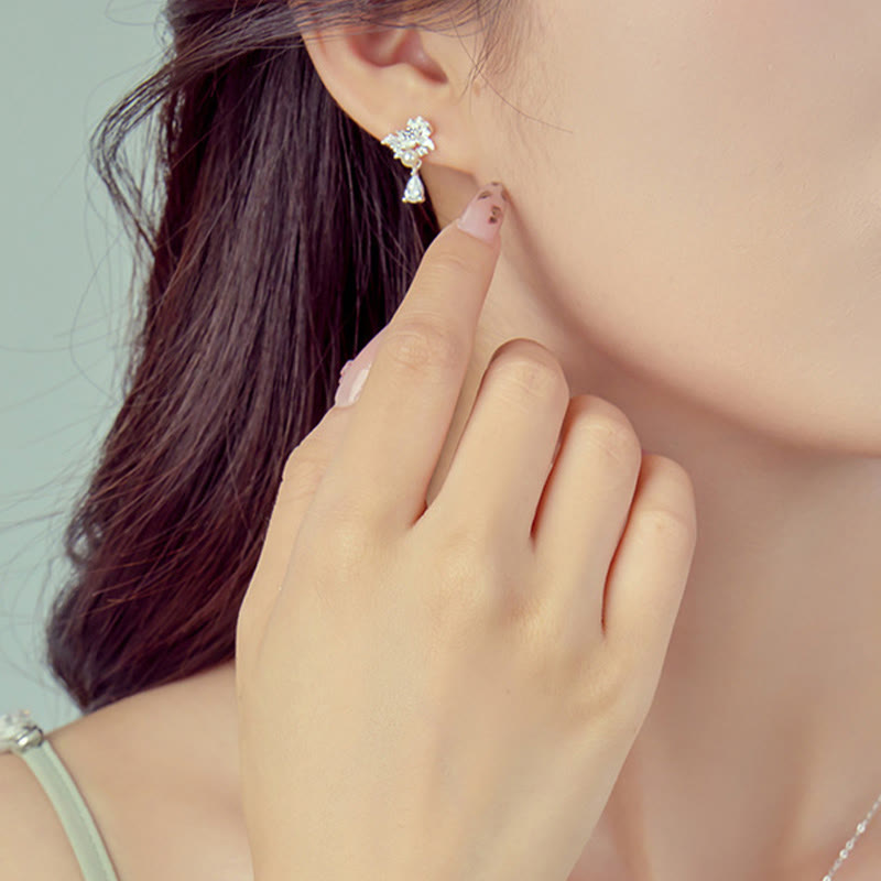 Kolczyki z Buddha Stones Hetian Jade 925 Srebro Sterlingowe Cyrkonia Perła Obfitość  - image 3