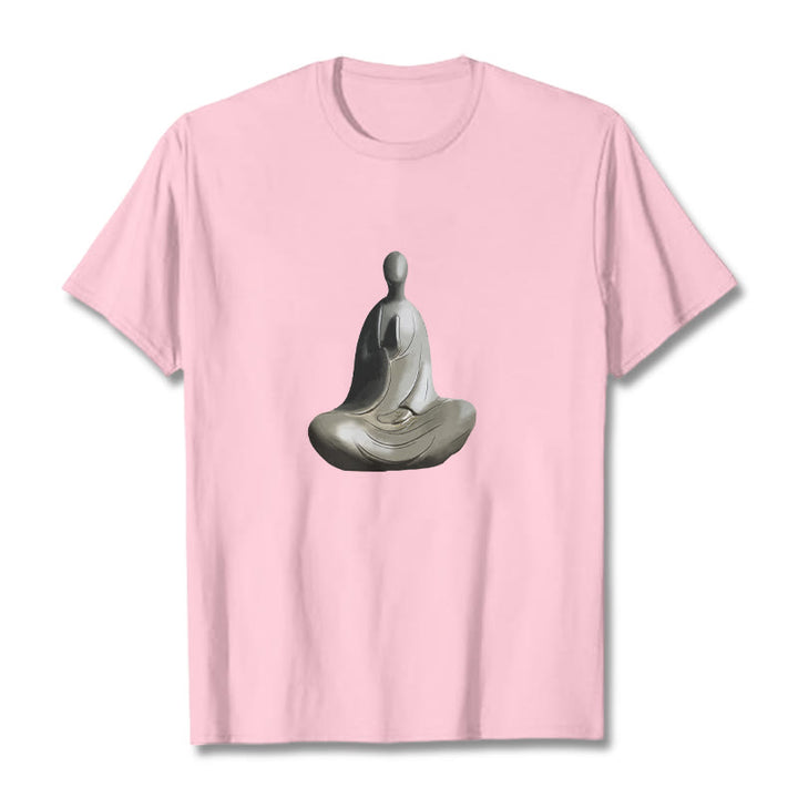 Koszulka z bawełny z motywem Buddha Stones w kolorze szarym i bezpostaciowym - Jasnoróżowy - 2XL - image 19