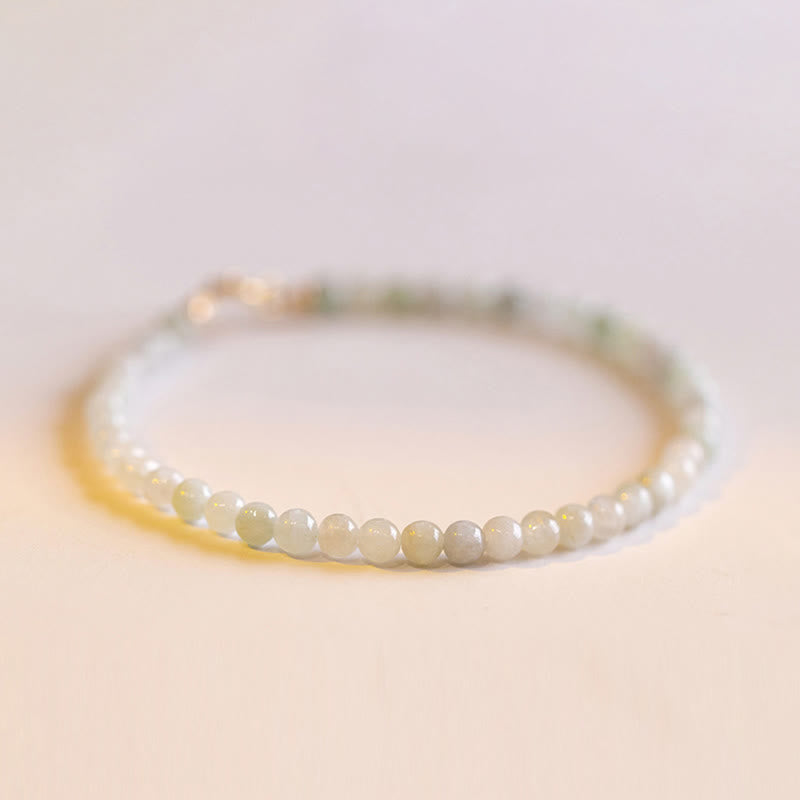 Buddha Stones 2 mm Jadeit Ultra cienkie koraliki 14k pozłacana miedź bransoletka szczęścia