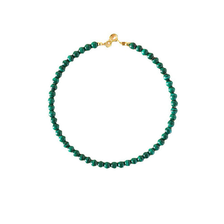 Buddha Stones 4mm Naturalne Koraliki Malachitowe 14k Złota Miedź Bransoletka Antylękowa