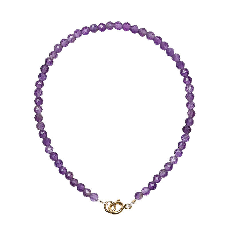 Buddha Stones 3 mm Naturalny Ametyst Ultracienkie Koraliki 14k Złota Miedź Bransoletka Duchowej Świadomości