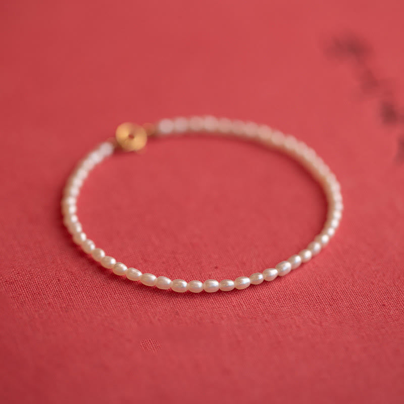 Buddha Stones 2 mm Naturalne Perły Ultracienkie Koraliki 14k Złota Miedź Bransoletka Mądrości