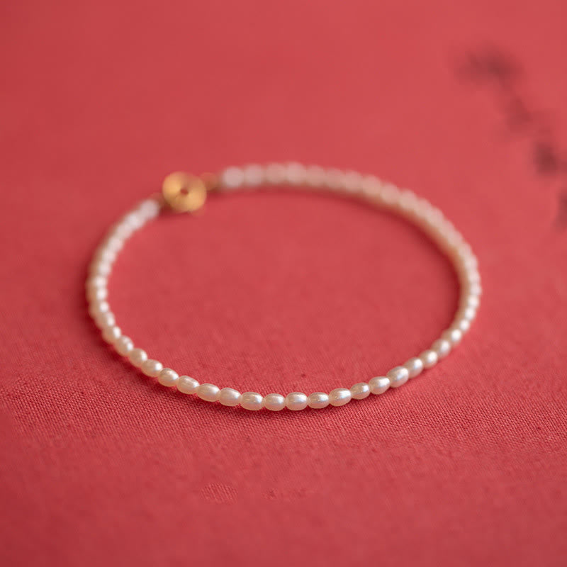 Buddha Stones 2 mm Naturalne Perły Ultracienkie Koraliki 14k Złota Miedź Bransoletka Mądrości