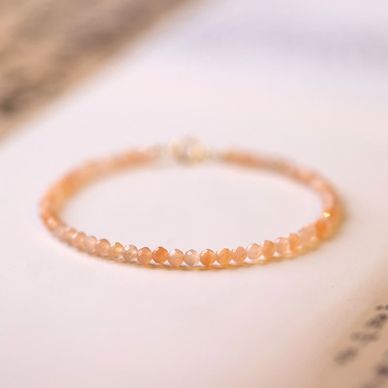 Buddha Stones 3mm Kamień Słoneczny Ultracienkie Koraliki 14k Złota Miedź Bransoletka Bogactwa