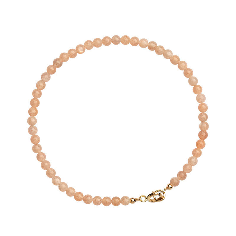 Buddha Stones 3mm Kamień Słoneczny Ultracienkie Koraliki 14k Złota Miedź Bransoletka Bogactwa
