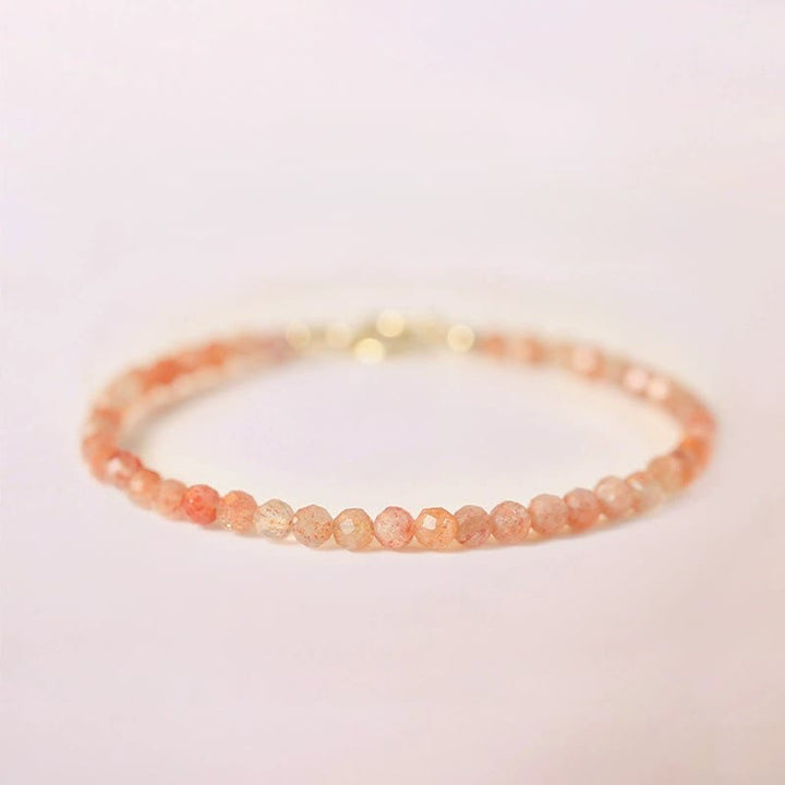 Buddha Stones 3mm Kamień Słoneczny Ultracienkie Koraliki 14k Złota Miedź Bransoletka Bogactwa