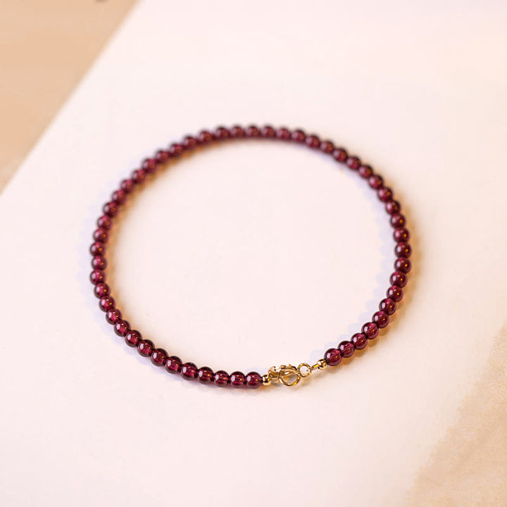 Bransoletka ochronna z Buddha Stones 3 mm Naturalny Mały Granat Ultracienkie Koraliki