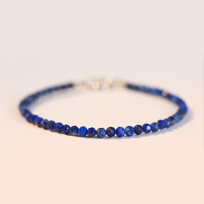 Bransoletka z Buddha Stones, małych lazurytów i lapis lazuli, ultracienkich koralików, balansująca - Koraliki wielokątne 3 mm - 16 cm - image 0