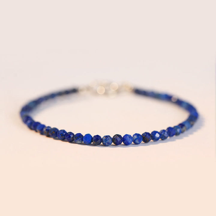 Bransoletka z Buddha Stones, małych lazurytów i lapis lazuli, ultracienkich koralików, balansująca - Koraliki wielokątne 3 mm - 16 cm - image 0