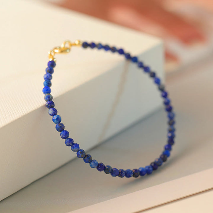 Bransoletka z Buddha Stones, małych lazurytów i lapis lazuli, ultracienkich koralików, balansująca - image 3