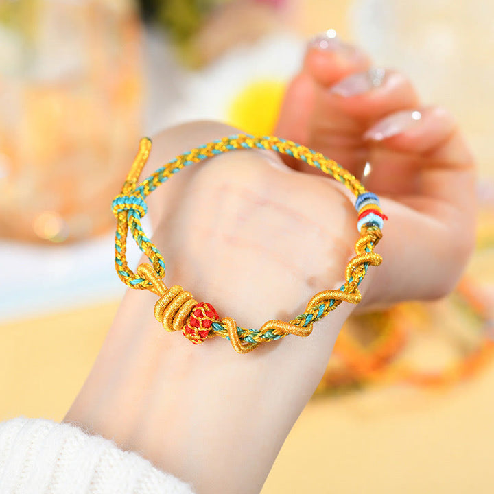 Buddha Stones Kolorowy sznurek Wąż Smok Bransoletka na Rok Węża Szczęście