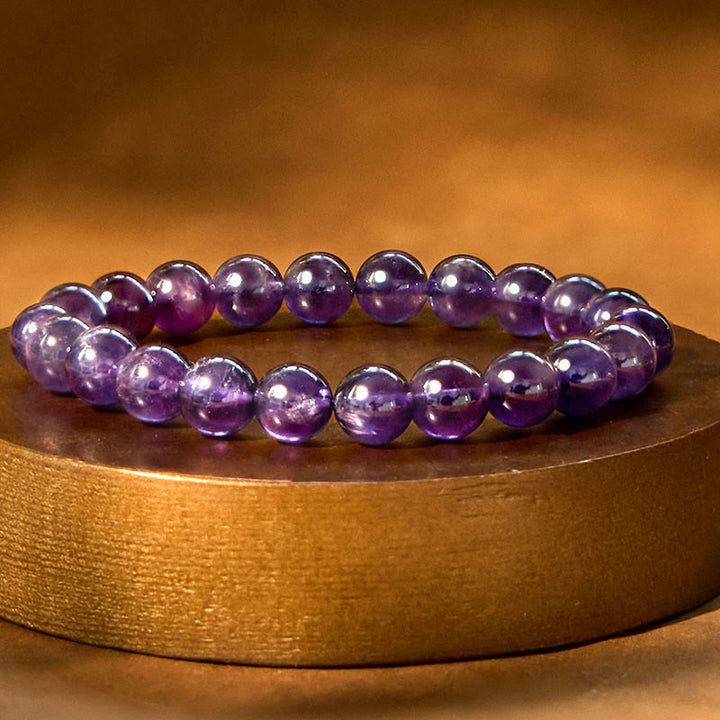 Bransoletka medytacyjna z naturalnego ametystu z Buddha Stones, wewnętrzny spokój