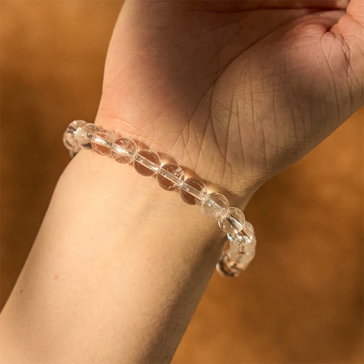 Bransoletka medytacyjna Buddha Stones Natural White Crystal Clarity