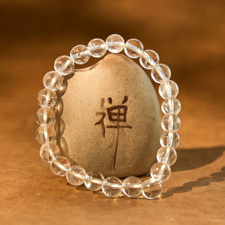 Bransoletka medytacyjna Buddha Stones Natural White Crystal Clarity