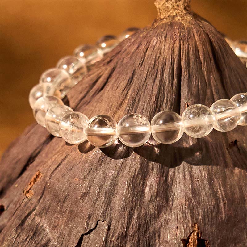 Bransoletka medytacyjna Buddha Stones Natural White Crystal Clarity