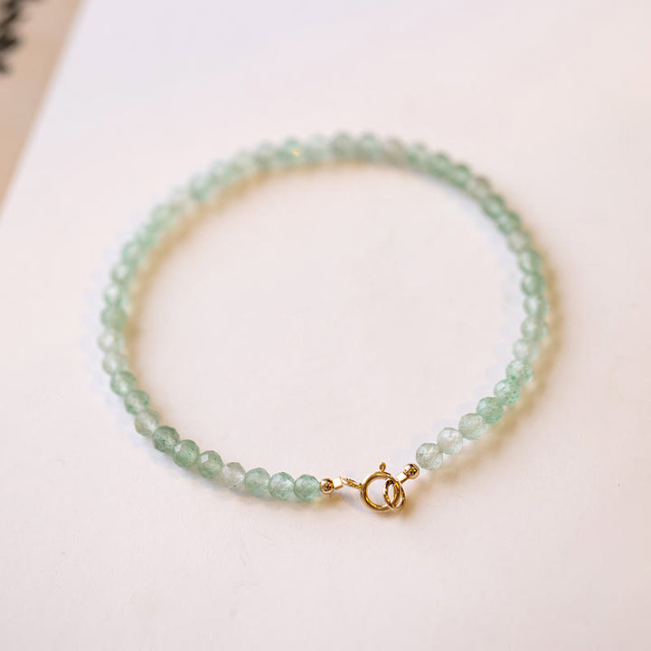 Buddha Stones 3mm Małe Zielone Awenturyn Ultra-cienkie Koraliki Bransoletka Szczęścia