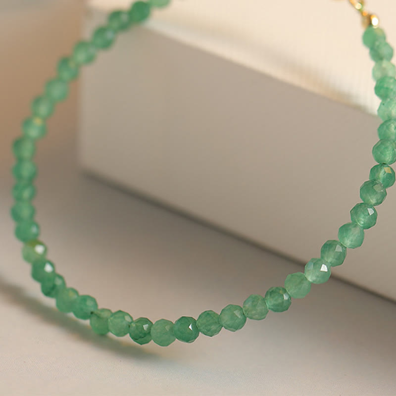 Buddha Stones 3mm Małe Zielone Awenturyn Ultra-cienkie Koraliki Bransoletka Szczęścia