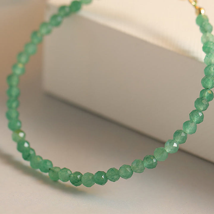 Buddha Stones 3mm Małe Zielone Awenturyn Ultra-cienkie Koraliki Bransoletka Szczęścia
