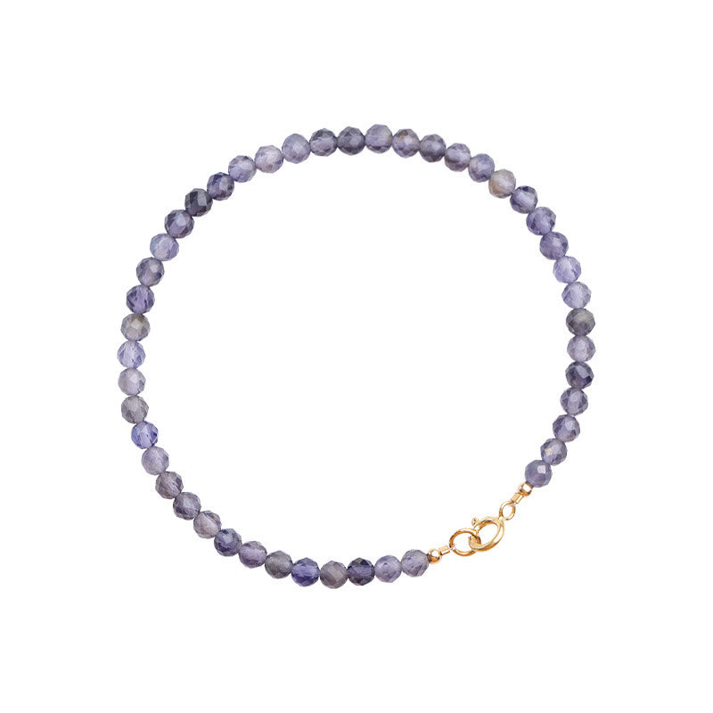 Buddha Stones 3 mm Ametyst Iolit Ultra cienkie koraliki 14k pozłacana miedź bransoletka komunikacyjna