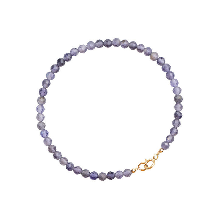 Buddha Stones 3 mm Ametyst Iolit Ultra cienkie koraliki 14k pozłacana miedź bransoletka komunikacyjna