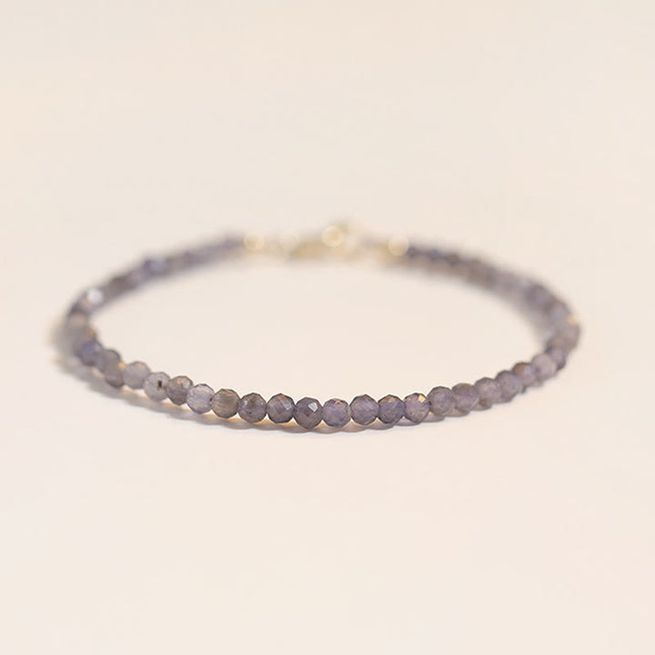 Buddha Stones 3 mm Ametyst Iolit Ultra cienkie koraliki 14k pozłacana miedź bransoletka komunikacyjna