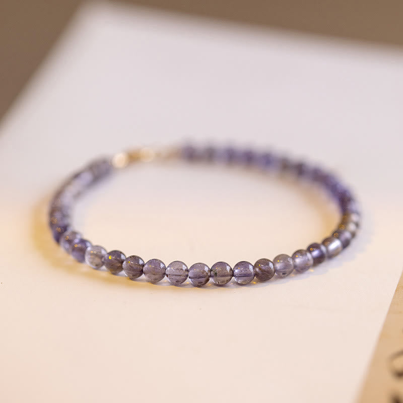 Buddha Stones 3 mm Ametyst Iolit Ultra cienkie koraliki 14k pozłacana miedź bransoletka komunikacyjna