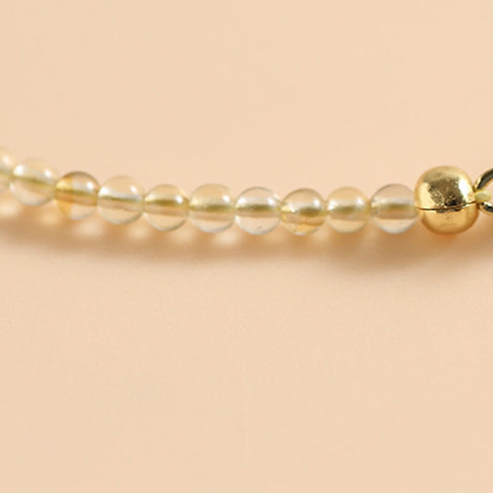 Buddha Stones 2,5 mm Ultra-cienkie Cytryn Turmalin 14K Złoto Wypełnione Miedzią Koraliki Bransoletka Dobrobytu