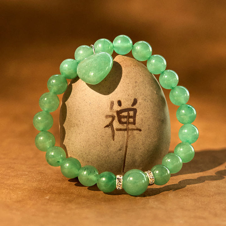Różnorodna Buddha Stones z kryształkami i zielonym awenturynem w kształcie serca i miłości - image 3