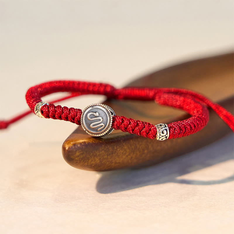 Buddha Stones 12 Chińskie Zodiak Szczęśliwa Czerwona Bransoletka Sznurkowa